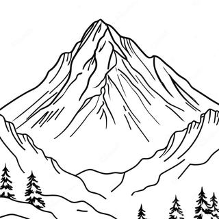 Majestic Snow Capped Mountain Coloring Page 26067-23925