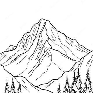 Majestic Snow Capped Mountain Coloring Page 26067-23926