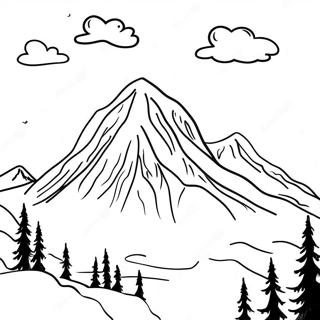 Majestic Snow Capped Mountain Coloring Page 26067-23928