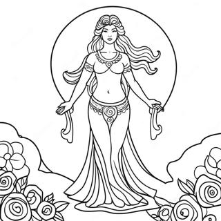 Moon Goddess Coloring Page 26086-23939