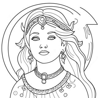 Moon Goddess Coloring Page 26086-23940