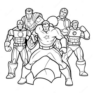 Colorful Avengers Team Coloring Page 26107-23957