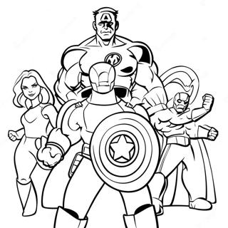 Colorful Avengers Team Coloring Page 26107-23958