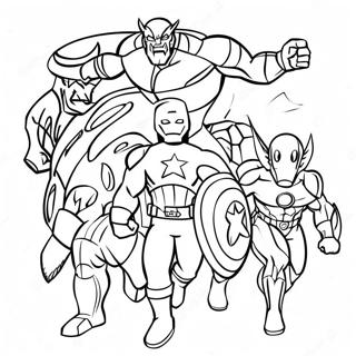 Colorful Avengers Team Coloring Page 26107-23959