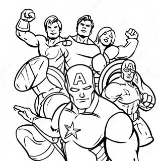 Colorful Avengers Team Coloring Page 26107-23960