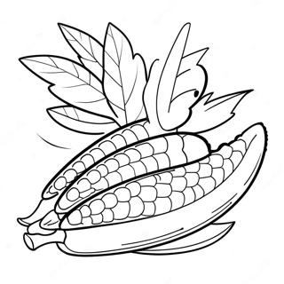 Rainbow Corn Coloring Page 26126-23970