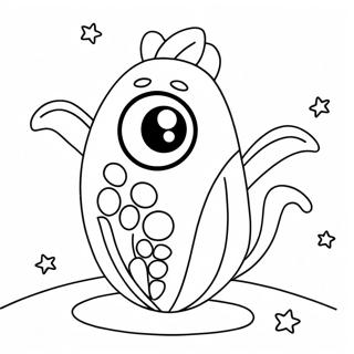 Cute Rainbow Corn With Sparkling Eyes Coloring Page 26127-23974