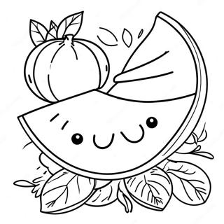 Bright Sunny Day With Melons Coloring Page 26137-23984