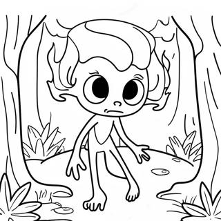 Creepy Siren Head In The Forest Coloring Page 2613-2133