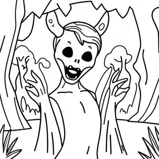 Creepy Siren Head In The Forest Coloring Page 2613-2134