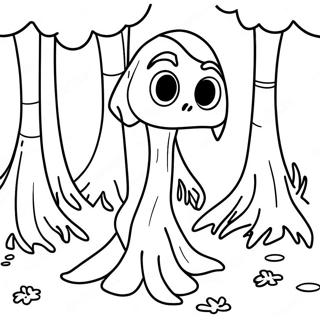 Creepy Siren Head In The Forest Coloring Page 2613-2136