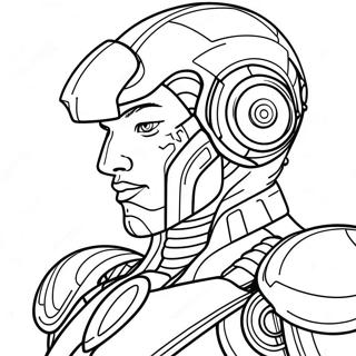 Futuristic Cyborg Warrior Coloring Page 26207-24037