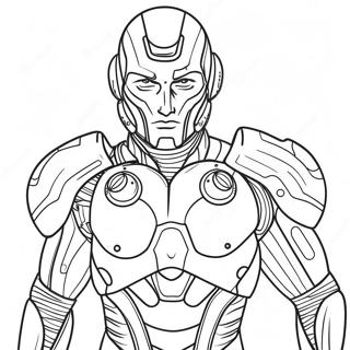 Futuristic Cyborg Warrior Coloring Page 26207-24039