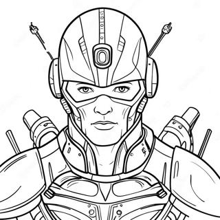 Futuristic Cyborg Warrior Coloring Page 26207-24040