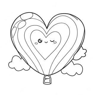 Colorful Heart Balloon Coloring Page 26217-24045