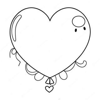 Colorful Heart Balloon Coloring Page 26217-24046