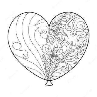 Colorful Heart Balloon Coloring Page 26217-24048