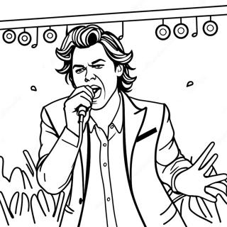 Harry Styles Singing On Stage Coloring Page 26267-24085