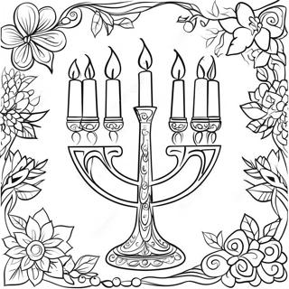 Festive Menorah Coloring Page 262-213