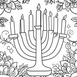 Festive Menorah Coloring Page 262-214