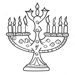 Festive Menorah Coloring Page 262-215