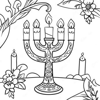 Festive Menorah Coloring Page 262-216