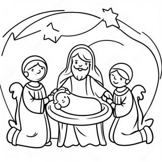 Nativity Scene Coloring Page 26322-24125