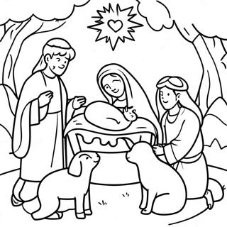 Nativity Scene Coloring Page 26322-24126