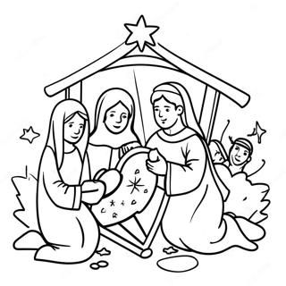 Nativity Scene Coloring Page 26322-24127