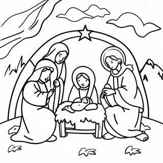 Nativity Scene Coloring Page 26322-24128