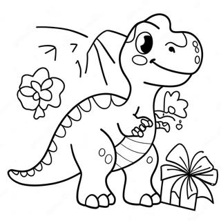 Dinosaur Christmas Coloring Page 2632-2146