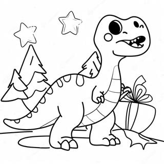 Dinosaur Christmas Coloring Page 2632-2147