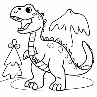 Dinosaur Christmas Coloring Page 2632-2148