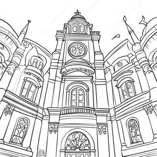 Elegant Renaissance Architecture Coloring Page 26332-24136