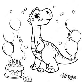 Dinosaur Birthday Coloring Pages