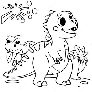 Dinosaur Birthday Party Coloring Page 26362-24146