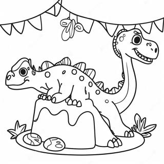 Dinosaur Birthday Party Coloring Page 26362-24147