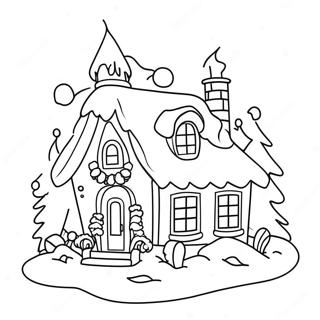 Christmas House Coloring Pages