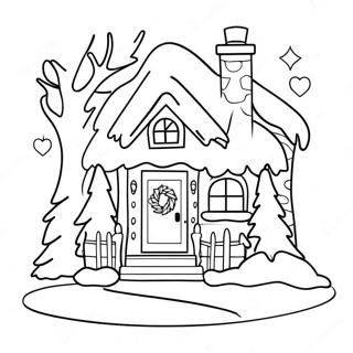 Cozy Christmas Cottage Coloring Page 26403-24181