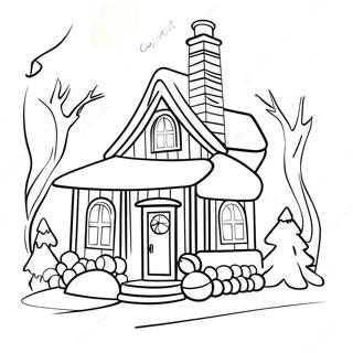 Cozy Christmas Cottage Coloring Page 26403-24183