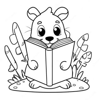 Cute Animals Reading Coloring Page 26423-24197