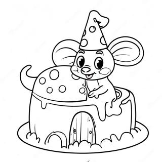 Adorable Mouse In A Cheese Castle Coloring Page 26433-24207