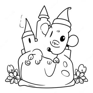 Adorable Mouse In A Cheese Castle Coloring Page 26433-24208