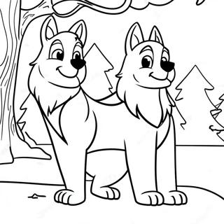 Balto And Jenna Adventure Coloring Page 26463-24231