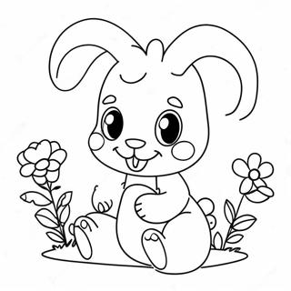 Cute Bonnie With Flowers Coloring Page 26473-24237