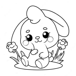 Cute Bonnie With Flowers Coloring Page 26473-24238