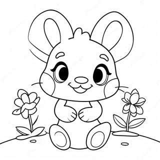 Cute Bonnie With Flowers Coloring Page 26473-24239