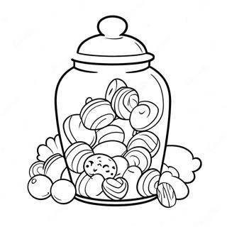 Colorful Candy Jar Coloring Page 26493-24256