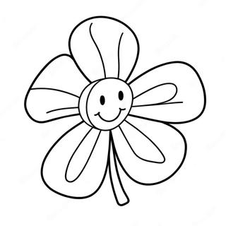 Cute Shamrock With Smiling Face Coloring Page 26503-24264