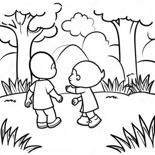 Little People Playing In The Park Coloring Page 26522-24275